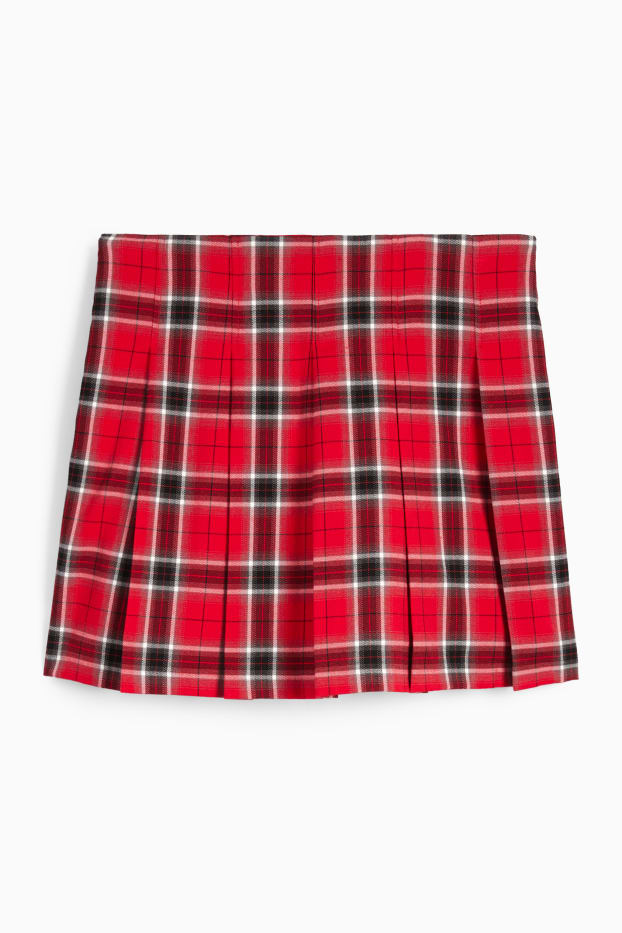 Damen - Skort - kariert - rot