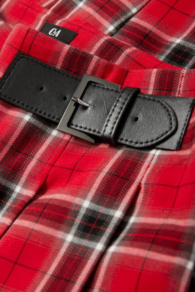 Damen - Skort - kariert - rot