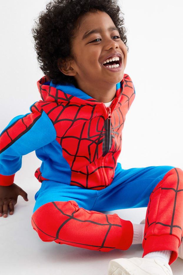 Kinderen: jongens - Spider-Man - set - sweatvest met capuchon en joggingbroek - rood