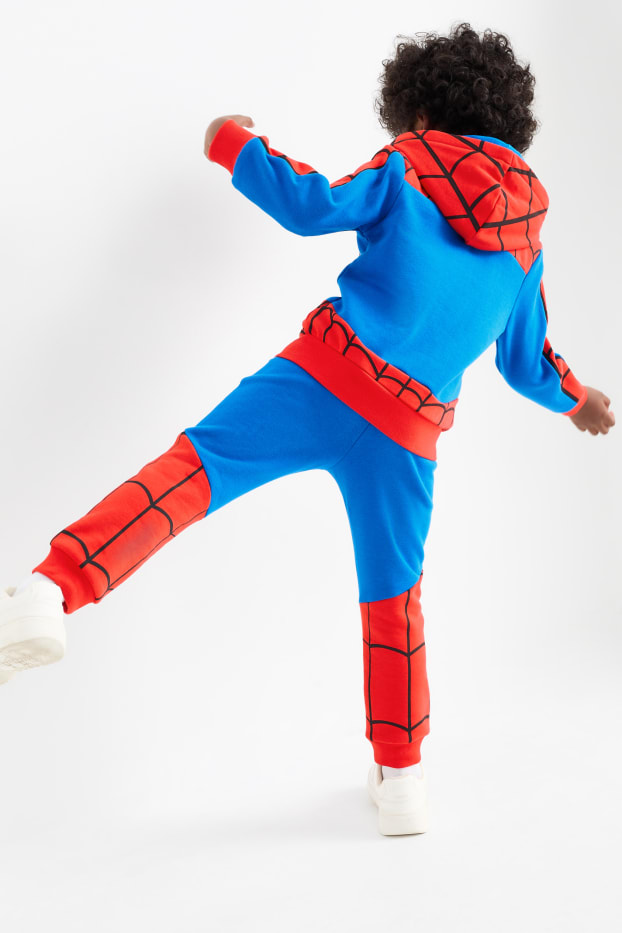 Kinderen: jongens - Spider-Man - set - sweatvest met capuchon en joggingbroek - rood