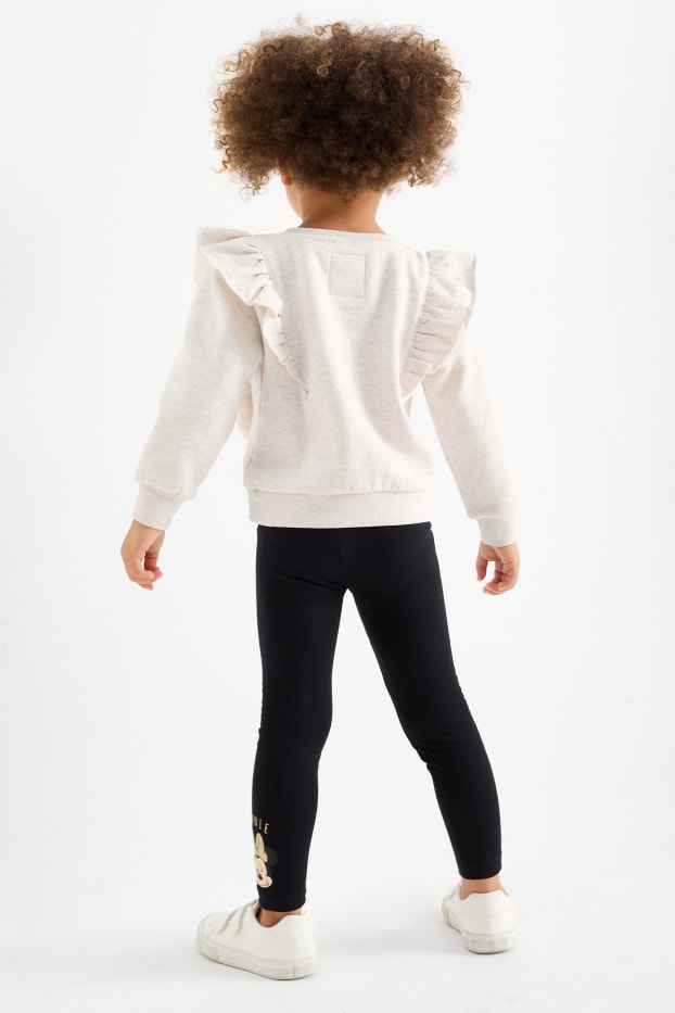 Enfants filles - Minnie Mouse - ensemble - sweat et legging - 2 pièces - beige clair