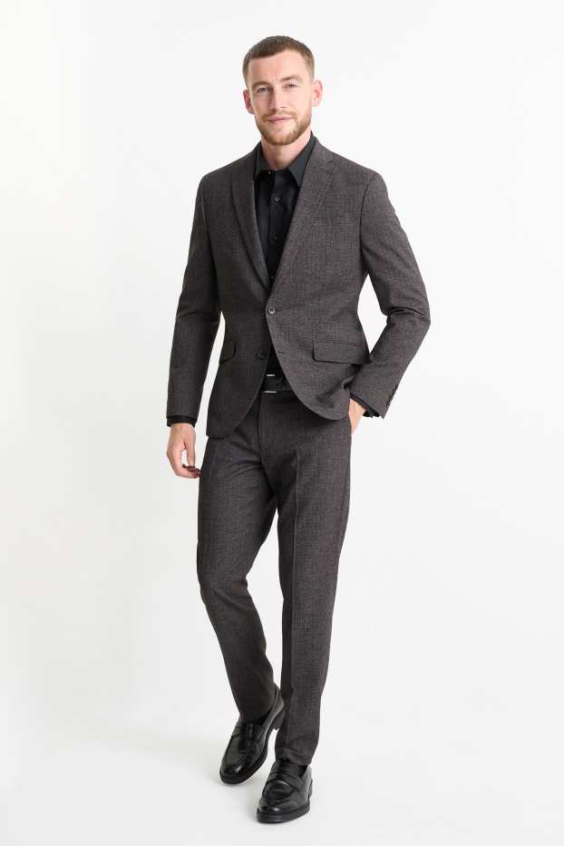 Hommes - Pantalon de costume - slim fit - Flex - 4 Way Stretch - LYCRA® - gris foncé