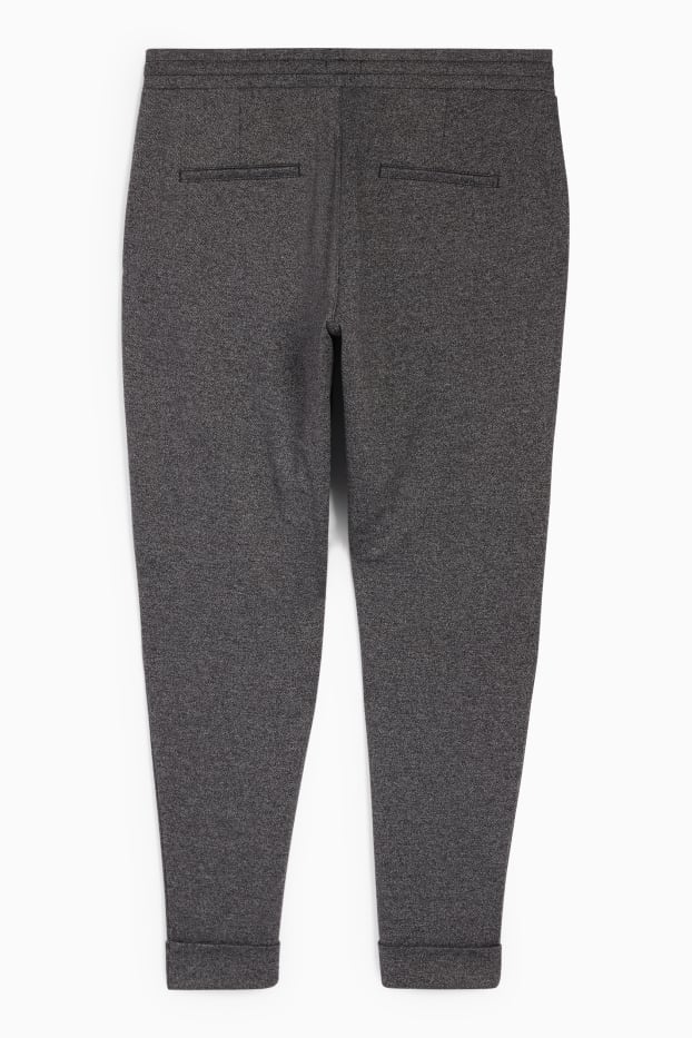 Femmes - Pantalon de toile - mid waist - tapered fit - gris foncé