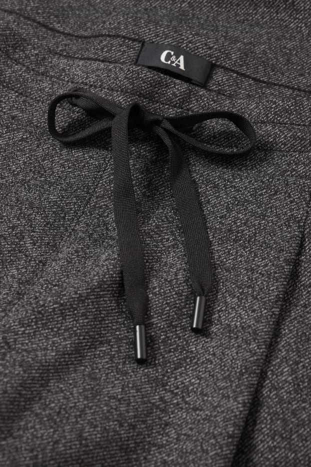 Femmes - Pantalon de toile - mid waist - tapered fit - gris foncé