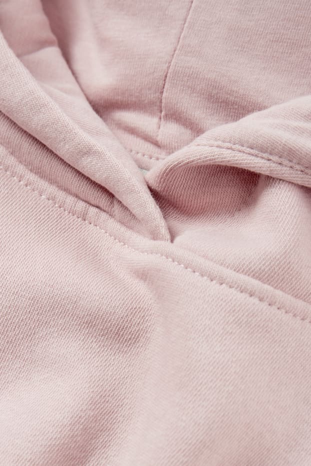 Femmes - Sweat court à capuche - rose