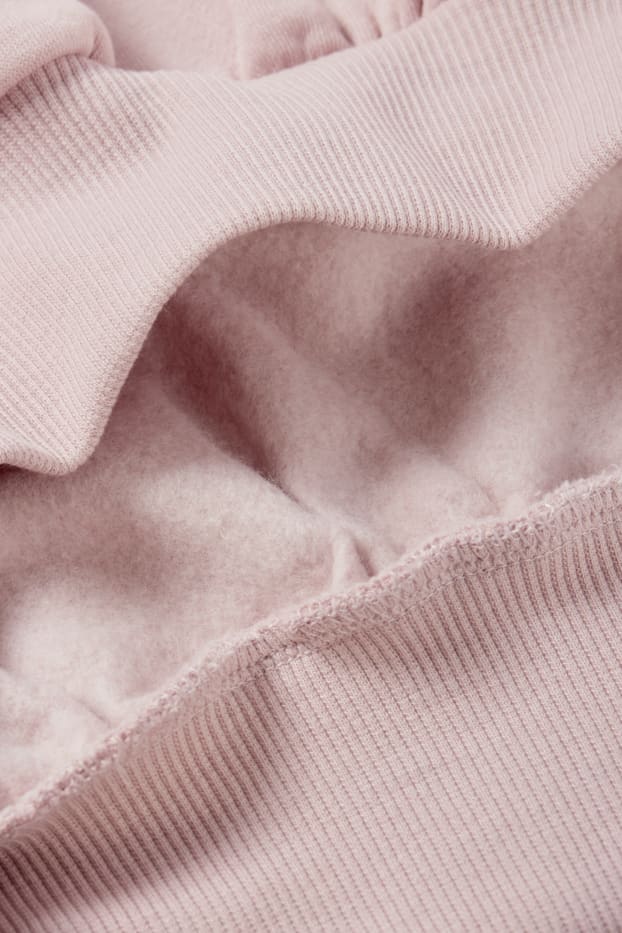 Femmes - Sweat court à capuche - rose