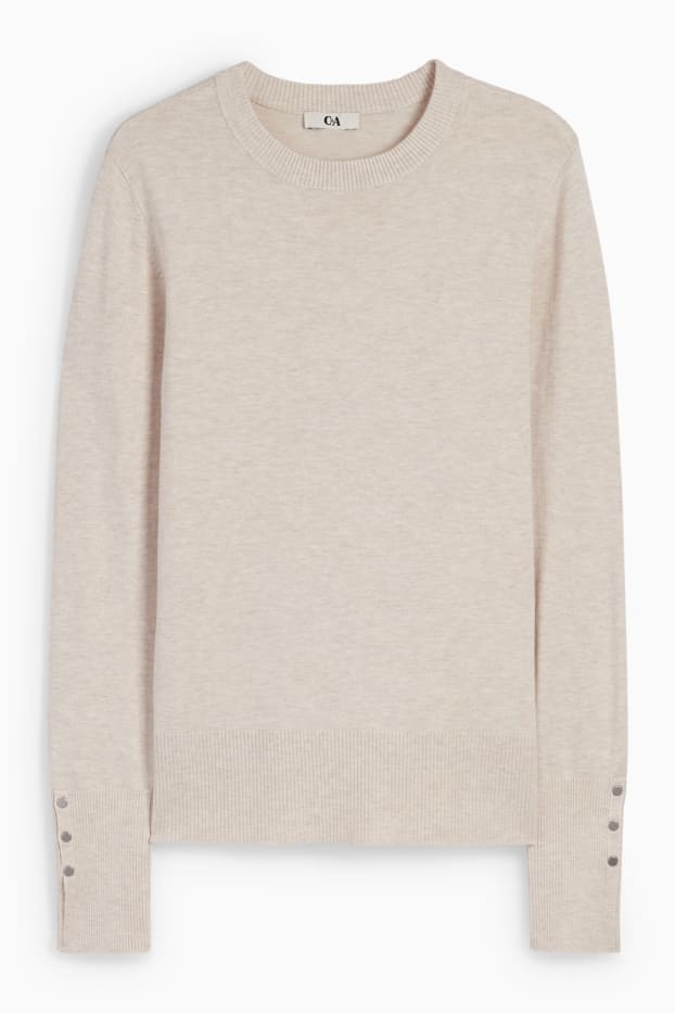 Femmes - Pull en fine maille - beige
