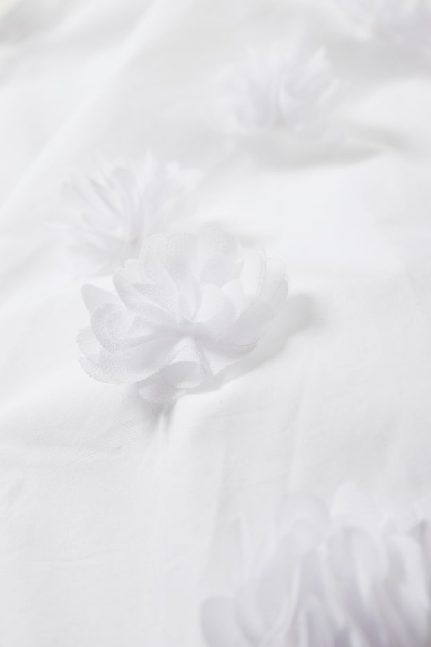 Donna - Blusa di popeline - bianco neve