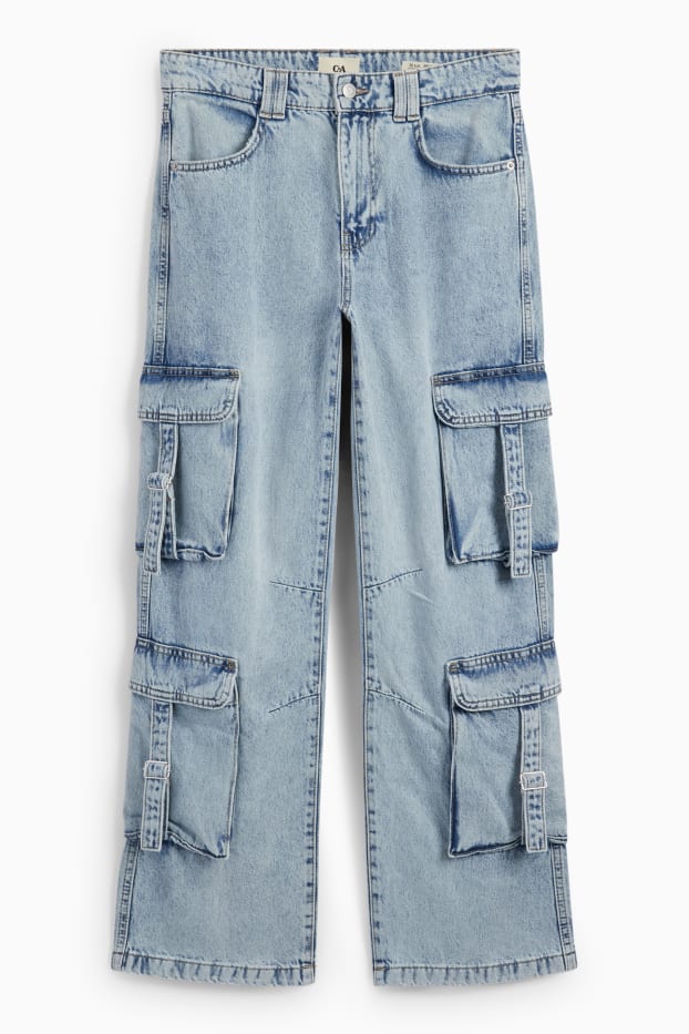 Dona - Texans cargo - low waist - relaxed fit - texà blau