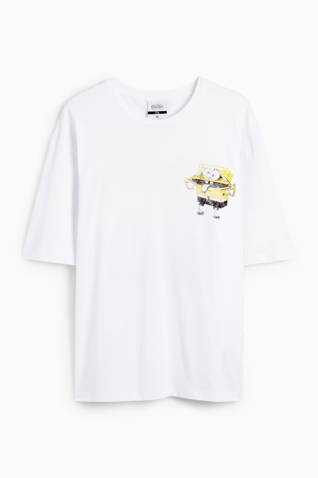 Home - Samarreta de màniga curta oversized - SpongeBob cap d’esponja - blanc trencat
