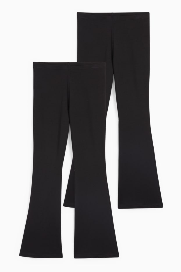 Enfants filles - Lot de 2 - leggings chauds - noir
