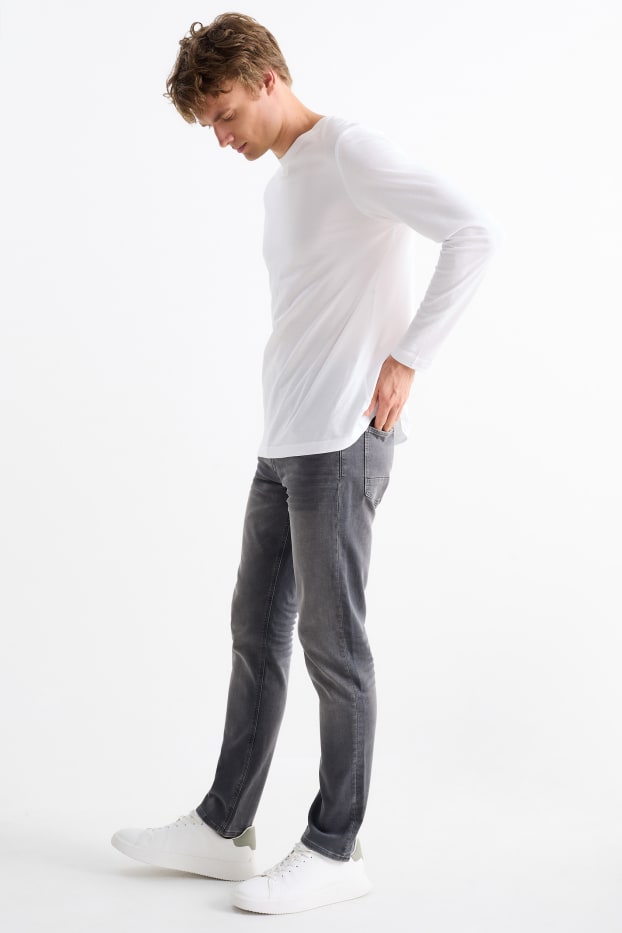 Men - Slim jeans - Flex jog denim - LYCRA® - denim-gray