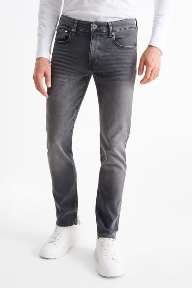 Men - Slim jeans - Flex jog denim - LYCRA® - denim-gray