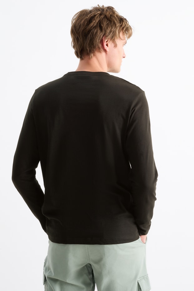 Heren - Set van 2 - longsleeve - zwart