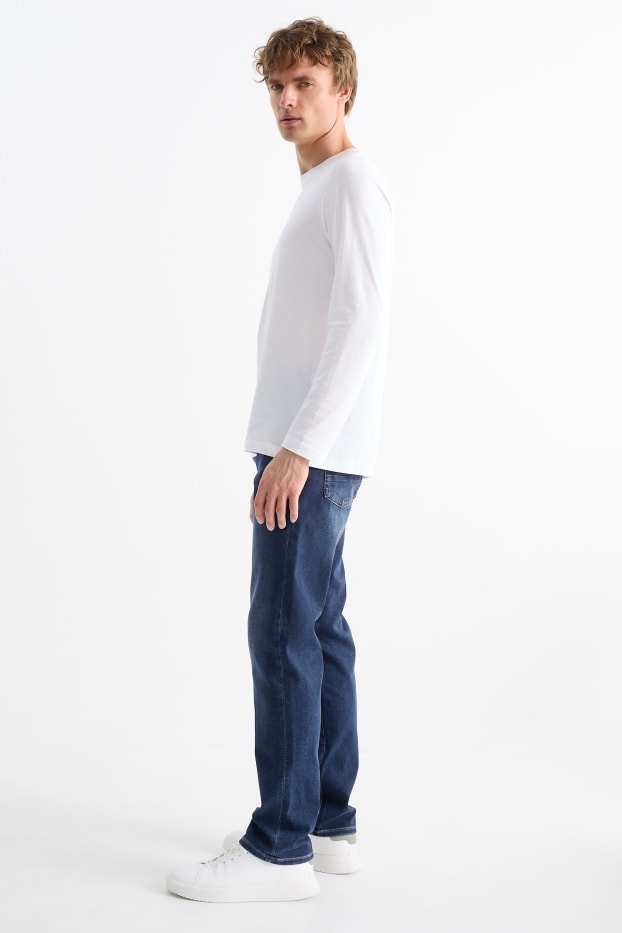 Men - Straight jeans - Flex jog denim - LYCRA® - denim-dark blue