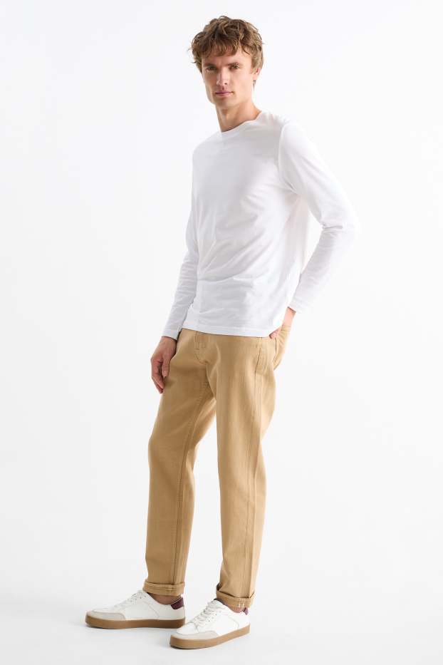 Hommes - Pantalon - regular fit - marron clair