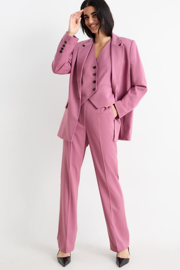 Damen - Business-Hose - Mid Waist - Straight Fit - violett