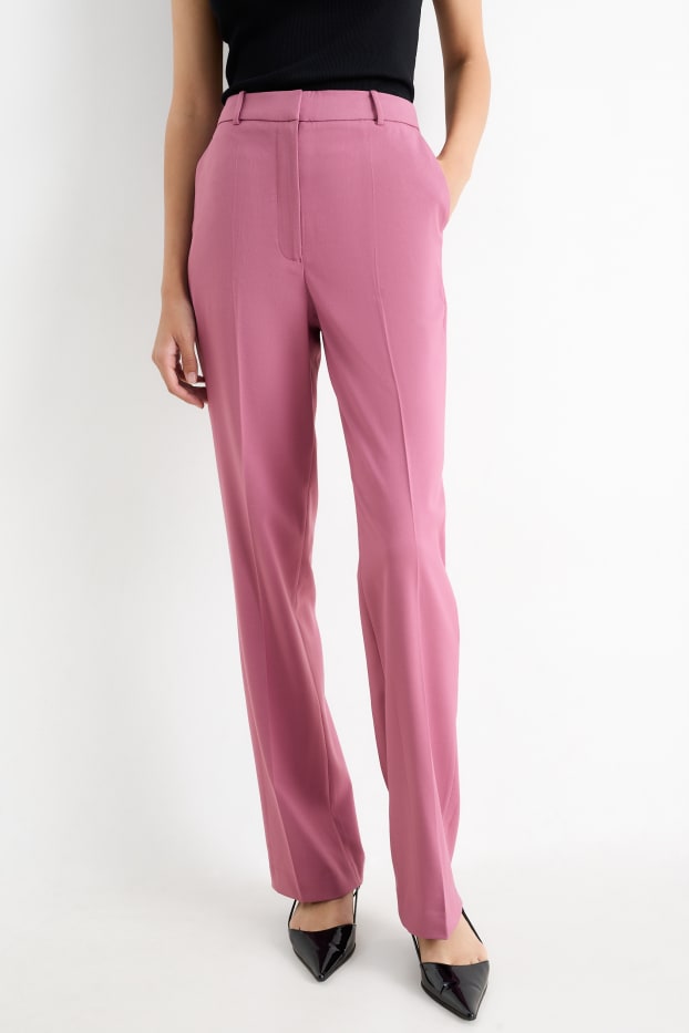 Damen - Business-Hose - Mid Waist - Straight Fit - violett