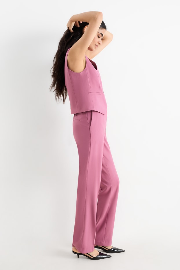 Damen - Business-Hose - Mid Waist - Straight Fit - violett