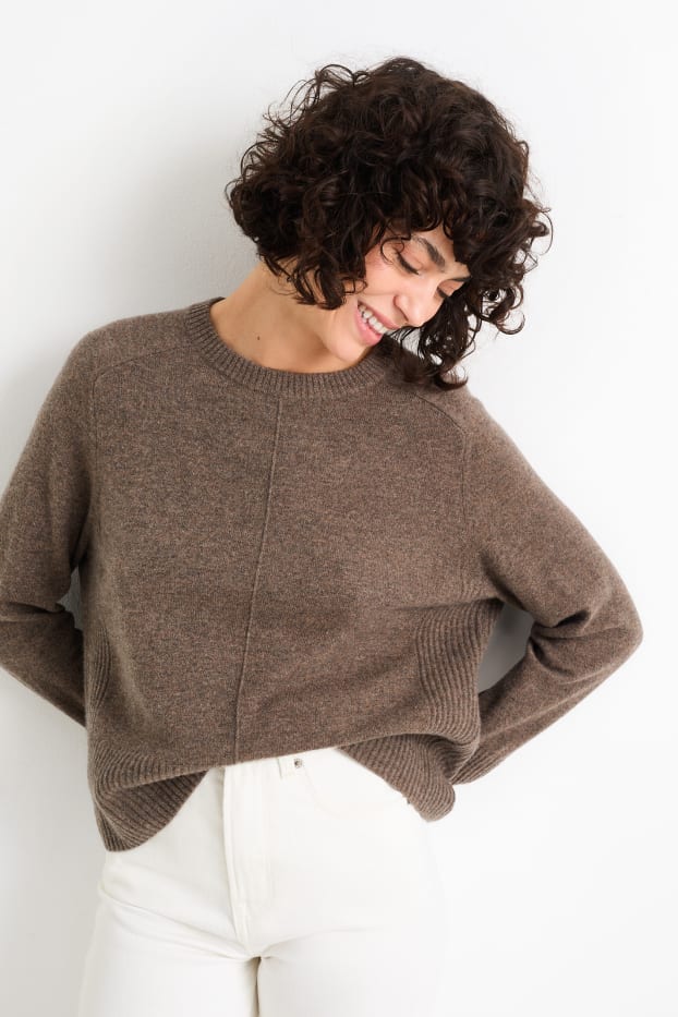 Women - Cashmere jumper - brown