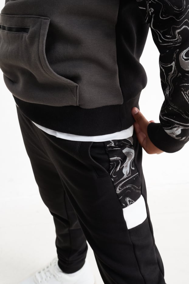 Children Boys - Gaming - set - hoodie and joggers - 2 piece - black