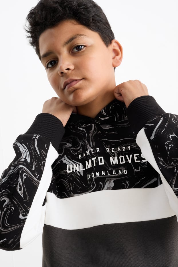 Children Boys - Gaming - set - hoodie and joggers - 2 piece - black