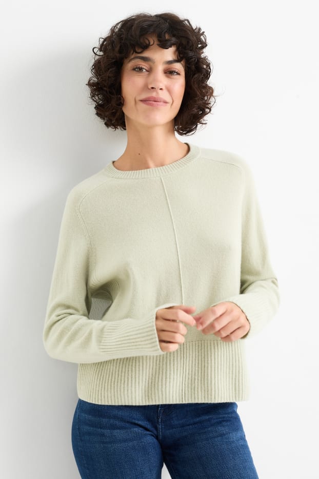 Femmes - Pull en cachemire - vert clair