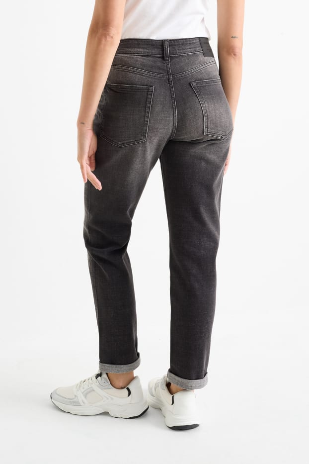 Femmes - Boyfriend jean - mid waist - LYCRA® - jean gris foncé