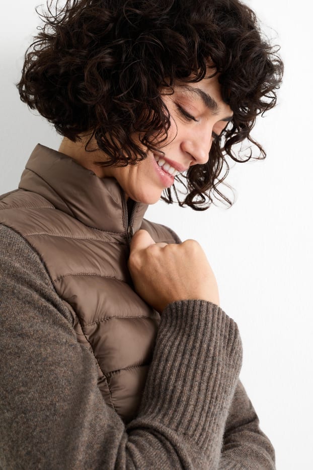 Donna - Gilet trapuntato - marrone scuro