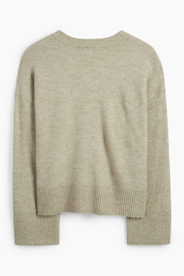 Mujer - Jersey con escote en pico - verde claro