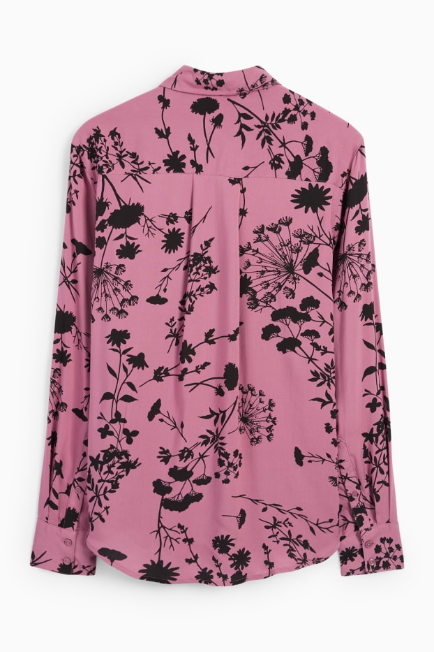 Dames - Blouse - gebloemd - paars