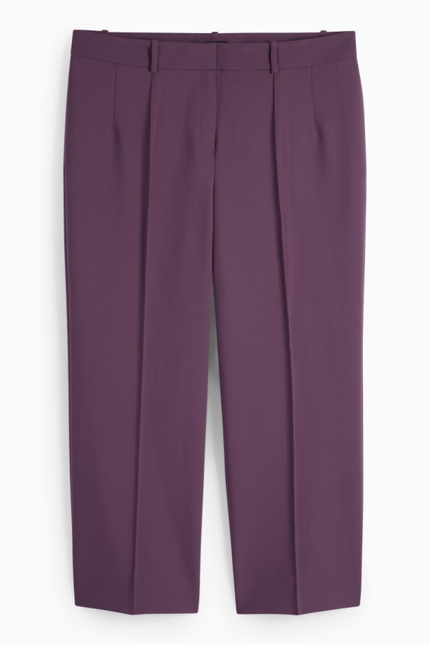 Femmes - Pantalon de toile - high waist - wide leg - violet