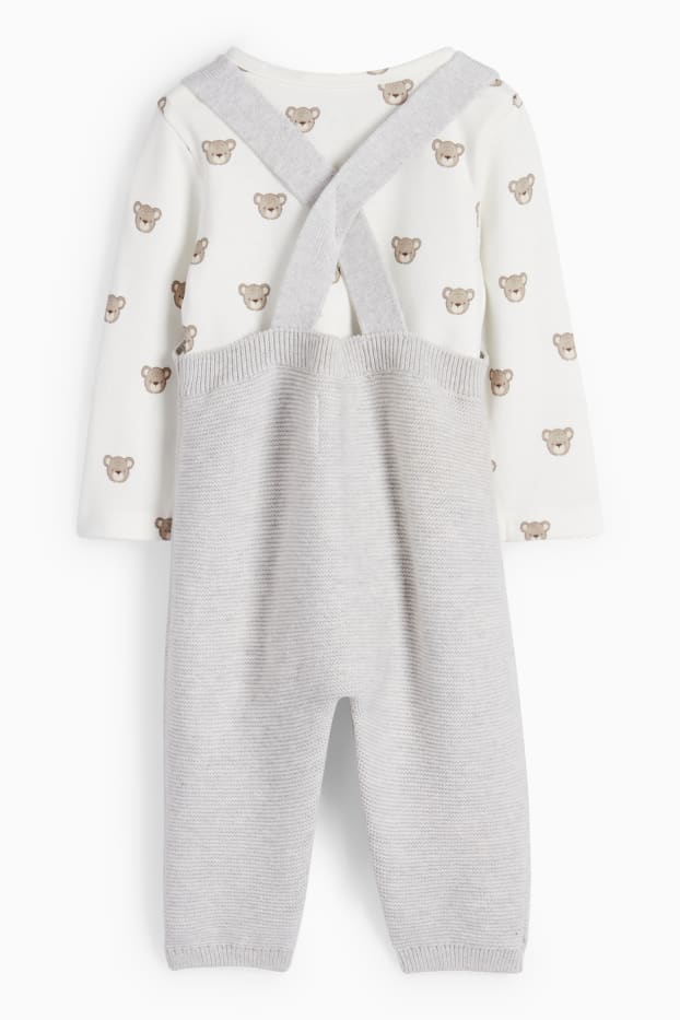Bébés garçons - Ourson - tenue pour bébé - 2 pièces - gris clair