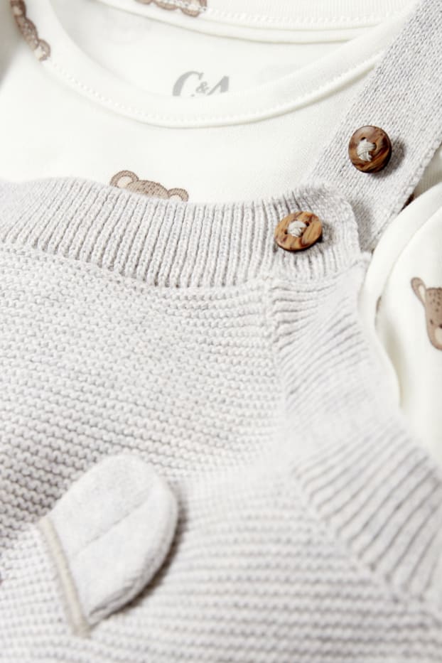 Bébés garçons - Ourson - tenue pour bébé - 2 pièces - gris clair