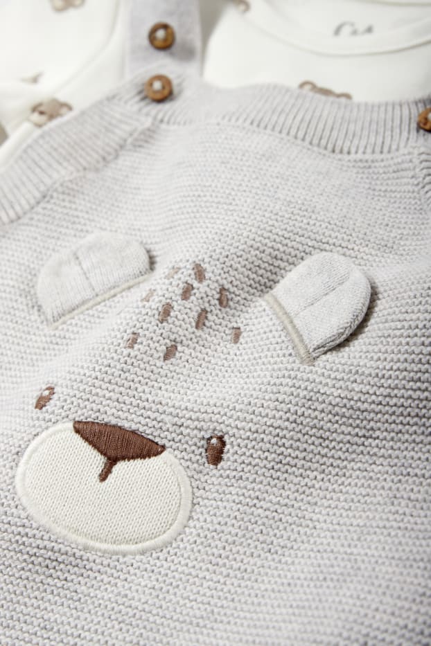 Bébés garçons - Ourson - tenue pour bébé - 2 pièces - gris clair