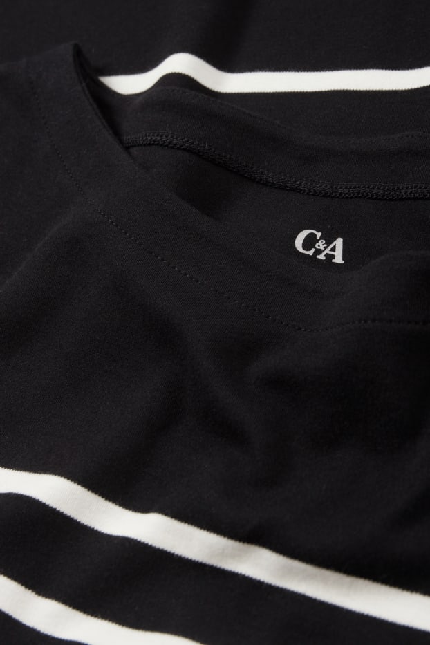 Dona - Samarreta de màniga llarga - de ratlles - negre