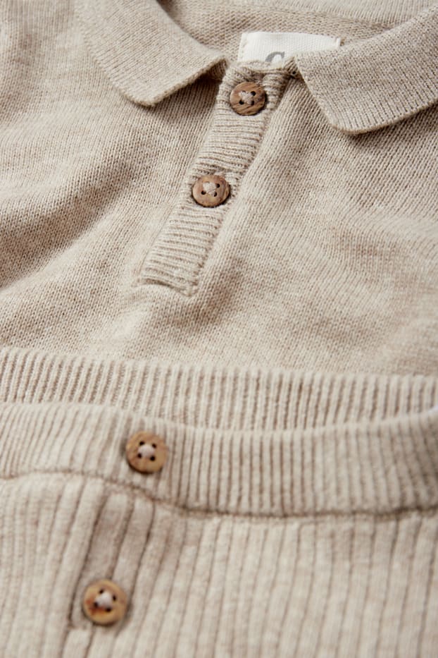 Bébés garçons - Ensemble en maille pour bébé - 2 pièces - marron clair
