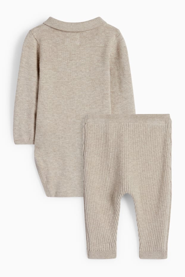 Bébés garçons - Ensemble en maille pour bébé - 2 pièces - marron clair