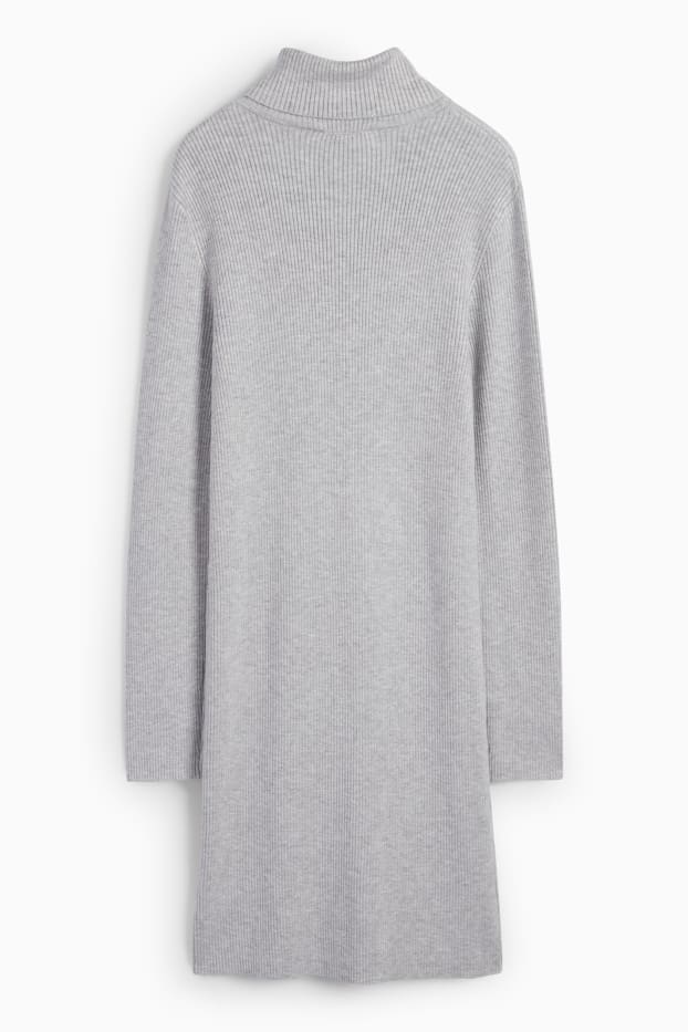 Enfants filles - Robe de maille à col roulé - gris clair