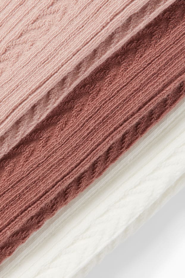 Bébés filles - Lot de 3 paires - collants - blanc / rose