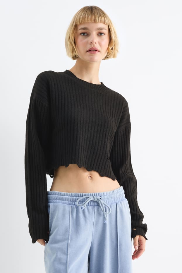 Dona - Jersei crop - negre