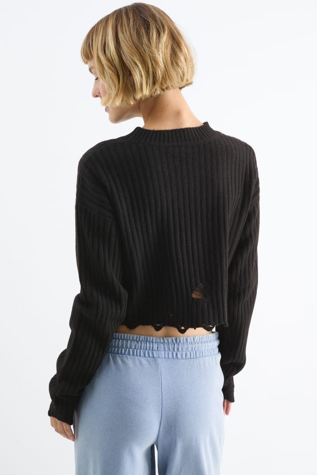 Dona - Jersei crop - negre