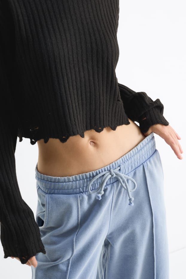Dona - Jersei crop - negre