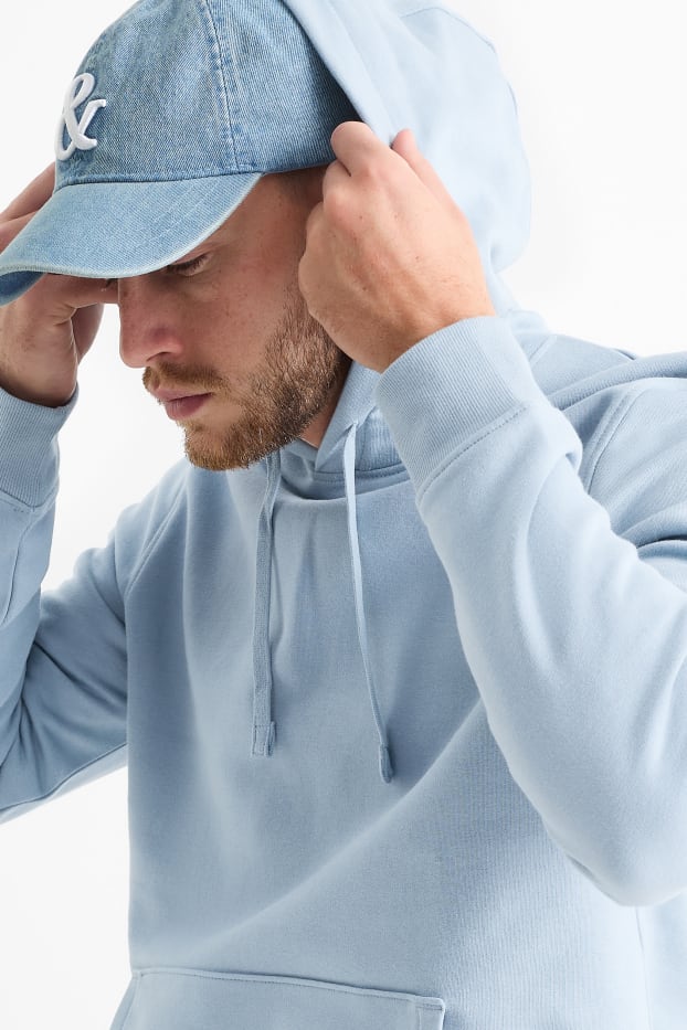 Hommes - Sweat à capuche - bleu clair