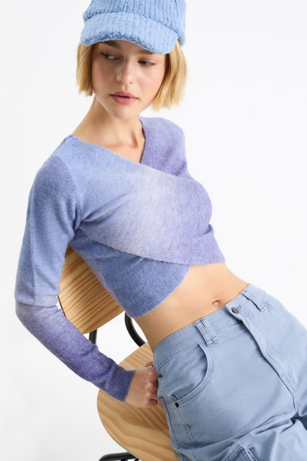 Damen - Crop Pullover - hellviolett