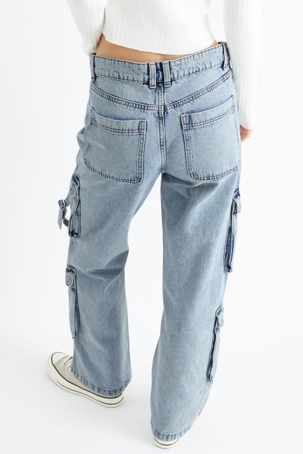 Dona - Texans cargo - low waist - relaxed fit - texà blau