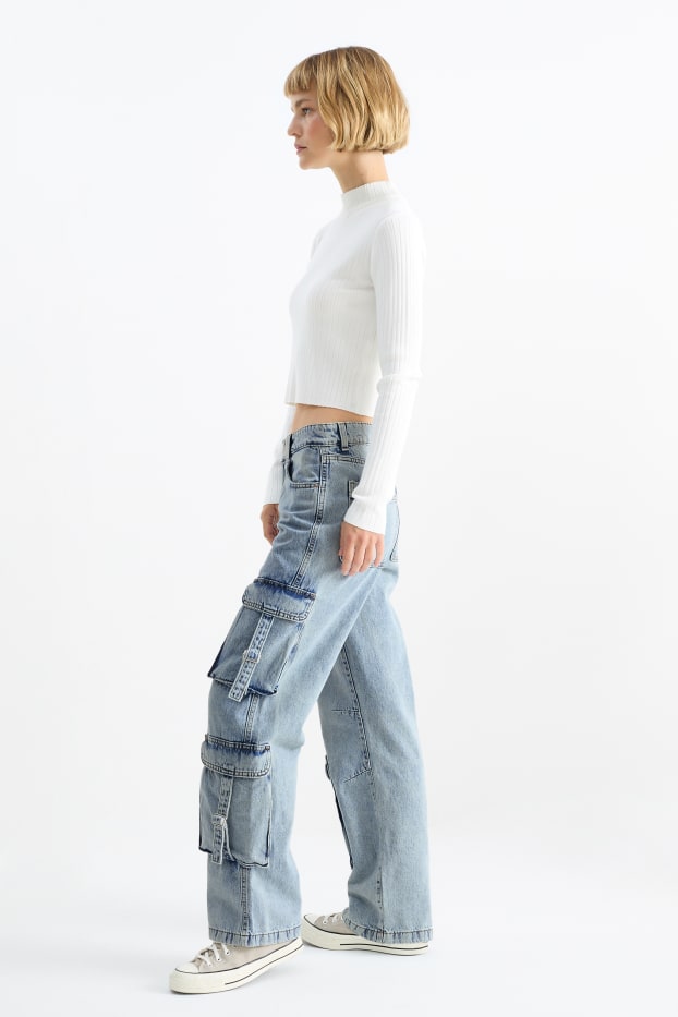 Dona - Texans cargo - low waist - relaxed fit - texà blau