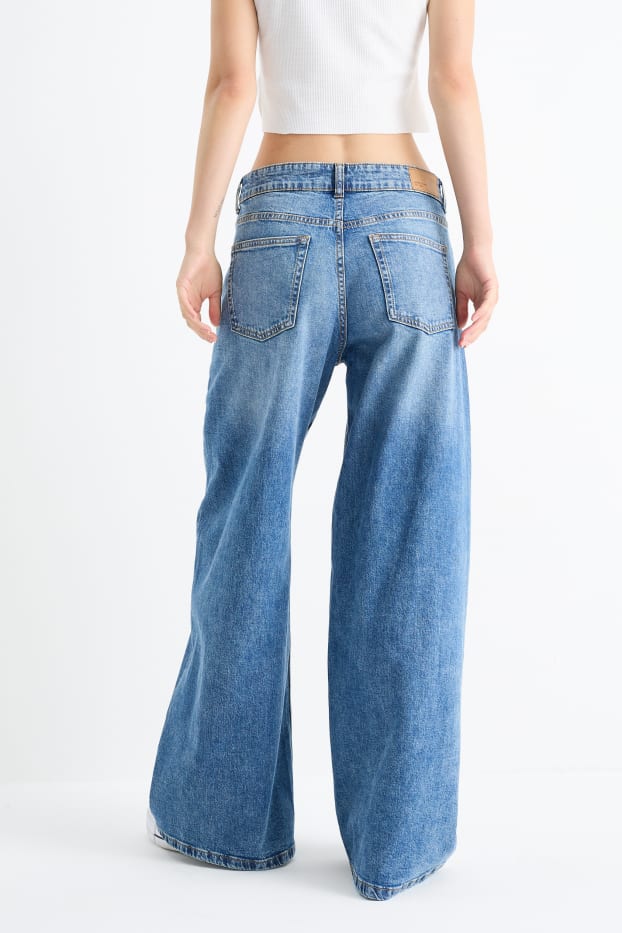 Damen - Wide Leg Jeans - Low Waist - jeansblau