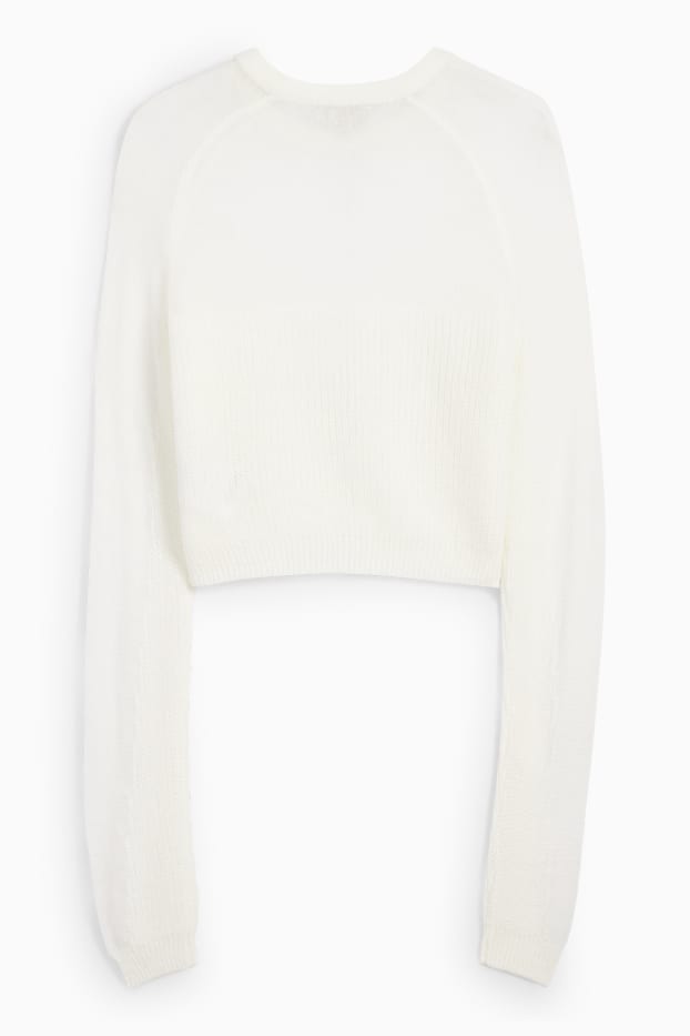 Donna - Maglione dal taglio corto - bianco