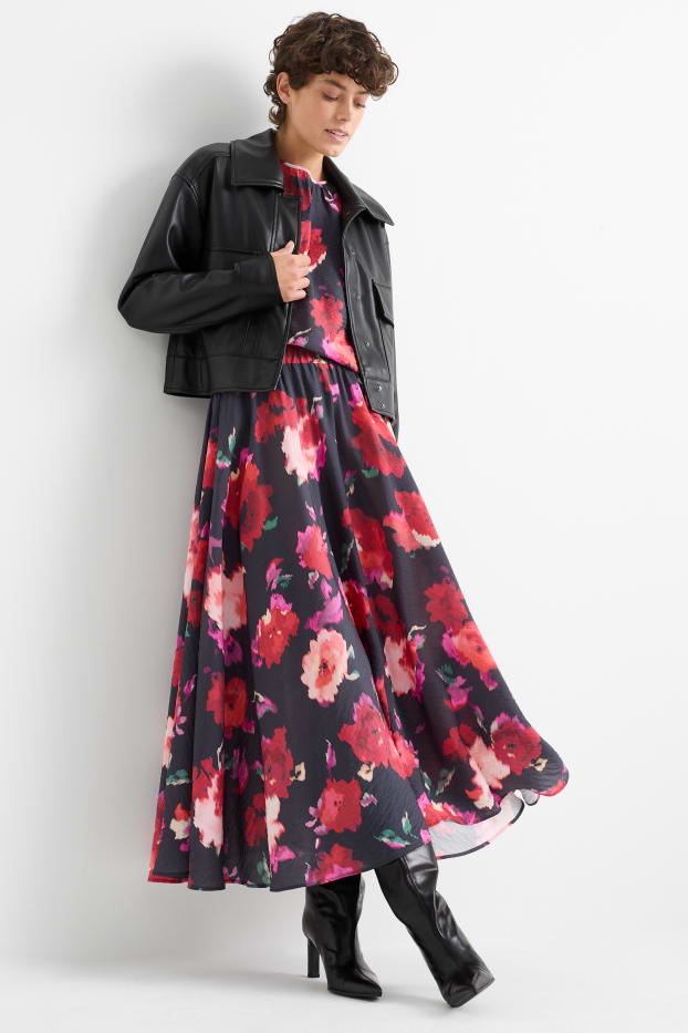Women - Skirt - floral - black